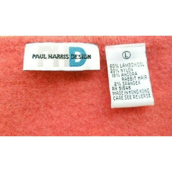 VTG PAUL HARRIS DESIGN Women's V-Neck Wool & Angora Sweater Size Large - Picture 7 of 7